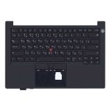 Клавиатура (топ-панель) для ноутбука Lenovo Thinkpad E14 gen 2  v.1 черный с черным топкейсом