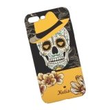 Защитная крышка для iPhone 8 Plus/7 Plus "KUtiS" Skull BK-7 Los Muertos Hombre (черная с оранжевым)