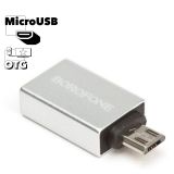 Адаптер BOROFONE BV2 USB-A – Micro USB (серебряный)