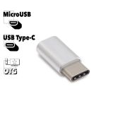 Адаптер BOROFONE BV4 Micro USB – Тype-C (серебряный)