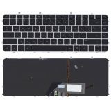 Клавиатура для ноутбука HP Envy 4-1000 Envy 6-1000 черная с серебристой рамкой под подсветку