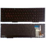 Клавиатура для ноутбука Asus GL553 GL553V GL553VW черная без рамки с подсветкой, оранжевые символы