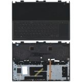 Клавиатура (топ-панель) для ноутбука Asus ROG Zephyrus S GX531 черная с черным топкейсом