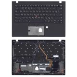 Клавиатура (топ-панель) для ноутбука Lenovo ThinkPad X1 Carbon Gen 8 черная с черным топкейсом