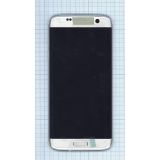 Дисплей (экран) в сборе с тачскрином для Samsung Galaxy S7 Edge SM-G935F серебристый с рамкой и аккумулятором