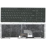 Клавиатура для ноутбука Sony Vaio SVE17 черная с подсветкой и черной рамкой