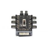 Переходник питания SATA для подключения до 8 вентиляторов 3 контакта 12V