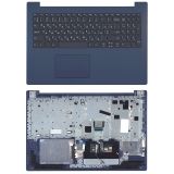 Клавиатура (топ-панель) для ноутбука Lenovo IdeaPad 330-15 черная с синим топкейсом