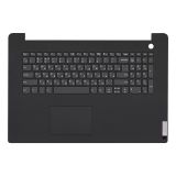 Клавиатура (топ-панель) для ноутбука Lenovo V17 G2-ITL черная с черным топкейсом