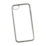 Силиконовый чехол для Apple iPhone 7 с серебряной хром рамкой, блистер