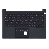 Клавиатура (топ-панель) для ноутбука Lenovo Thinkpad E14 gen 2 v.3 черная с черным топкейсом
