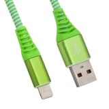 USB кабель "LP" для Apple 8 pin "Носки" (зеленый/блистер)