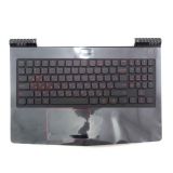 Клавиатура (топ-панель) для ноутбука Lenovo Legion Y520-15IKBN черная c черным топкейсом