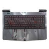 Клавиатура (топ-панель) для ноутбука Lenovo Legion Y520-15IKBN черная c черным топкейсом и подсветкой