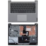 Клавиатура (топ-панель) для ноутбука Lenovo IdeaPad 3-14ITL05 серая с серебристым топкейсом