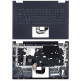 Клавиатура (топ-панель) для ноутбука Lenovo Yoga Chromebook C630 черная с синим топкейсом