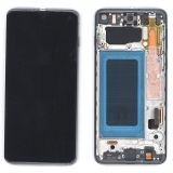 Дисплей (экран) в сборе с тачскрином для Samsung Galaxy S10 SM-G973F черный с рамкой (OLED)