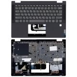 Клавиатура (топ-панель) для ноутбука Lenovo IdeaPad Flex 5-14 черная с черным топкейсом, с подсветкой
