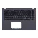 Клавиатура (топ-панель) для ноутбука Asus X509UJ черная с темно-серым топкейсом