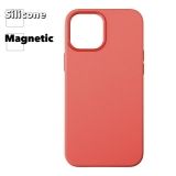 Силиконовый чехол для iPhone 12 Pro Max"Silicone Case" с поддержкой MagSafe (ярко-розовый)