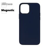 Силиконовый чехол для iPhone 12, 12 Pro "Silicone Case" с поддержкой MagSafe (темно-синий)