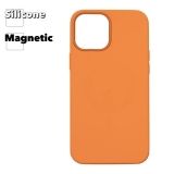 Силиконовый чехол для iPhone 12, 12 Pro "Silicone Case" с поддержкой MagSafe (жёлто-оранжевый)