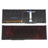 Клавиатура для ноутбука Acer Nitro AN515-45, AN515-56, AN515-57, AN517-41, AN517-57 черная с подсветкой, красные символы (стрелки в рамке)