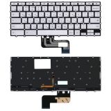 Клавиатура для ноутбука Asus Chromebook C433T серебристая под подсветку