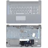 Клавиатура (топ-панель) для ноутбука HP 17-BY 17-CA серая с серым топкейсом