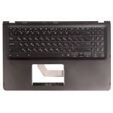 Клавиатура (топ-панель) для ноутбука Asus UX561UD серая с серым топкейсом, с подсветкой (с разбора)