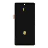 Дисплей (экран) в сборе с тачскрином для Google Pixel 7a черный с рамкой (Premium LCD)