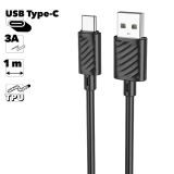 USB кабель HOCO X88 Gratified Type-C 3А 1м TPU (черный)