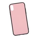 Защитная крышка "LP" для iPhone X "Glass Case" (розовое стекло/коробка)