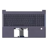 Клавиатура (топ-панель) для ноутбука HP Pavilion 15-EG 15-EH черная с синим топкейсом