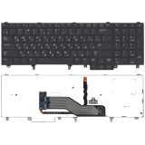 Клавиатура для ноутбука Dell Latitude E5520 E6520 E6530 черная без трекпоинта с подсветкой