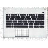 Клавиатура (топ-панель) для ноутбука Asus X401U черная с белым топкейсом
