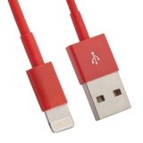 USB кабель для Apple iPhone, iPad, iPod 8 pin красный, европакет LP