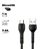 Кабель USB Earldom EC-095M MicroUSB 2.4A 1м PVC (черный)