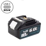 Аккумулятор TopON 197280-8 для Makita BL1850B 18V 6.0Ah (Li-ion) с USB портом