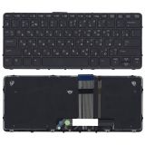 Клавиатура для ноутбука HP Pro X2 612 G1 черная с рамкой и подсветкой