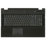 Клавиатура (топ-панель) для ноутбука Samsung RF712 NP-RF712-S02RU черная с черным топкейсом и подсветкой