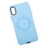 Защитная крышка "LP" для iPhone X "PopSocket Case" (голубая/коробка)