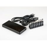 Блок питания (сетевой адаптер) для ноутбуков автовольтаж 8 разъемов, USB черный, с сетевым кабелем