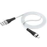 USB кабель BOROFONE BX46 Rush Lightning 8-pin 2.4A силикон 1м (белый)