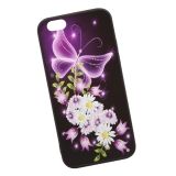 Защитная крышка + защитное стекло для iPhone 6/6s "Неоновая бабочка с цветами" (коробка)