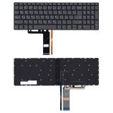 Клавиатура для ноутбука Lenovo IdeaPad S340-15 черная (темно-серая) с подсветкой