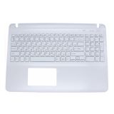 Клавиатура (топ-панель) для ноутбука Sony Vaio SVF15 FIT 15 белая с белым топкейсом и подсветкой