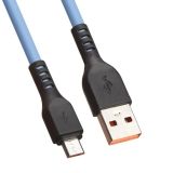USB кабель LP Micro USB "Extra" TPE голубой (коробка)