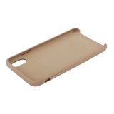Защитная крышка для iPhone Xs Max Leather Сase кожаная (золотая, коробка)
