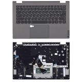 Клавиатура (топ-панель) для ноутбука Lenovo ThinkBook 14s Yoga ITL черная с серым топкеисом